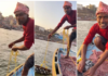“Man’s Unique Livelihood: Fishing for Coins in the Ganga with Magnets”