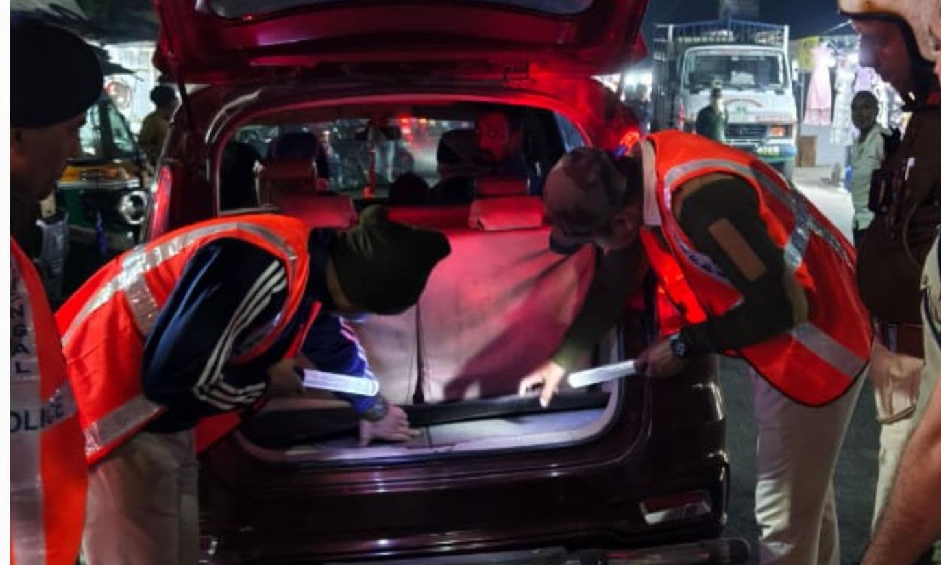 Checks at Balanagar After Delhi Car Blast