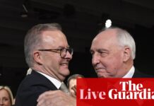 Australia politics live: Keating says he gave ‘fighting points’ to PM for Trump meeting in case president turned nasty