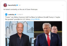 Lauren Holly Says Kelsey Grammer Was A Walking Fart Storm On The Set of This Slapstick Spoof