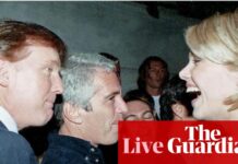 Democrats publish more photos from Jeffrey Epstein estate, including of Donald Trump, Bill Clinton and former prince Andrew – live