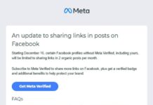 A Facebook test makes link-sharing a paid feature for creators