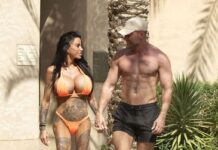 Katie Price shows off stomach in bikini after pregnancy news as pals raise concerns