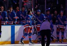Rangers fans boo Chris Drury during USA Olympic gold ceremony