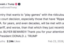 Trump Warns Nations ‘Playing Games’ With US Will Face ‘Much Higher Tariffs’