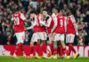 Arsenal 4-0 Wigan: Report, result and goals as Gunners make history with first-half demolition