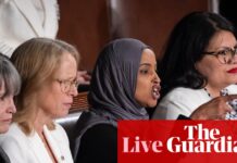 Top Democrat defends State of the Union protests as House speaker says he nearly ejected Omar and Tlaib – live