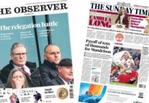 The Papers: ‘Pay-off for Mandelson’ and ‘relegation battle’