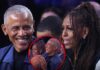 Barack Obama Comes Up With Loose Ball While Courtside at NBA All-Star Game