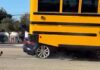 Jaguar Driver Crashes Into School Bus on Video, Later Arrested for DV at Home