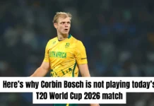 T20 World Cup 2026: Here’s why Corbin Bosch is not playing today’s SA vs AFG match