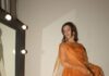 Triptii Dimri’s burnt-orange anarkali clusters mirror work along the bodice