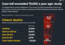 Gaza death toll exceeds 75,000 as independent data verify loss