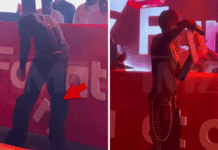 Travis Scott Pulverizes Sign on Video During Pre-Super Bowl Performance