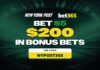 bet365 bonus code NYPBET: bet $5, get $200 in bonus bets for Super Bowl 2026