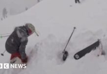 Watch dramatic rescue of skier buried in deep snow