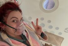 Dianne Buswell shares glimpse of intense recovery from labour with oxygen chamber
