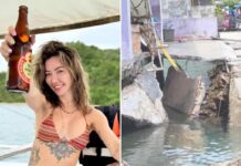 Tourist’s world comes crashing down — as she almost loses legs in horrific bridge collapse