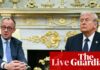 Trump insists Israel did not force US hand on Iran attack as he meets German chancellor – live