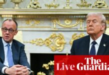 Trump insists Israel did not force US hand on Iran attack as he meets German chancellor – live