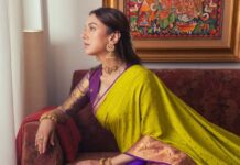 Aditi Rao Hydari makes a case for colour blocking in a Kanjeevaram silk lehenga