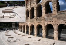 Rome’s Colosseum get a facelift that recreates ancient columns from 2,000 years ago