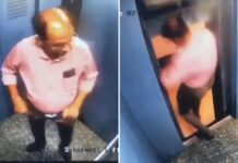 Resident nearly crushed exiting elevator seconds before it shoots up shaft at India apartment complex: terrifying video