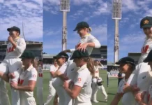 WATCH: Ashleigh Gardner and Ellyse Perry lift Alyssa Healy on their shoulders as Australia legend bids farewell to international cricket