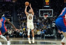 Warriors’ Steph Curry takes ‘good step’ in return from knee issue