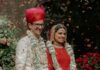 At this wedding in Rajasthan, the bride wore an 80-kali ghaghra made from her mother’s sari