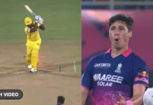 WATCH: Nandre Burger produces jaffa to clean up Sanju Samson during RR vs SRH clash in IPL 2026