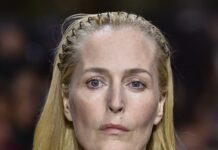 Gillian Anderson Took This Hair Accessory Out of the ’90s and Onto the Runway—See the Photos