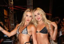 Haley Cavinder and twin sister Hanna dance in bikinis while hyping photoshoot in new video