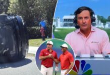 Tiger Woods’ teammate calls DUI arrest ‘very disturbing’ during NBC broadcast