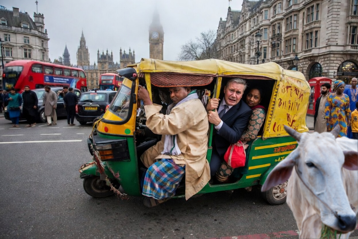 Starmer’s Rickshaw Crashes On Way to PMQs