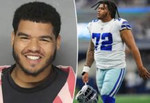 Ex-Dallas Cowboy Trysten Hill grins after arrest for allegedly assaulting pregnant woman
