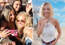 Sydney Sweeney flings underwear at surprise Stagecoach appearance as she sings with country star