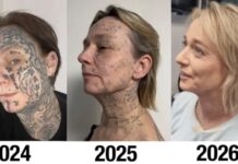 Evil abuser tattooed his name 250 times across girlfriend’s face and body with cheap online machine