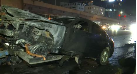 BMW Car Catches Fire in Begumpet; Disrupts Traffic