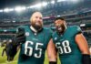 Eagles lineman Jordan Mailata officiates teammate Lane Johnson’s wedding