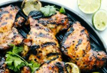 Grilled Honey Lime Cilantro Chicken Thighs