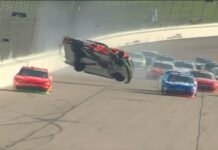 NASCAR red flags race as Carson Kvapil flips wildly in violent Kansas crash