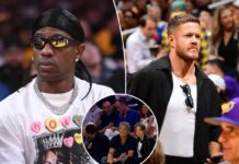 Celebrities pack Lakers vs. Rockets Playoff game from Travis Scott to Timothy Olyphant and more