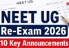 NEET UG Re-Exam 2026: What Changes? 10 Key Announcements By Dharmendra Pradhan