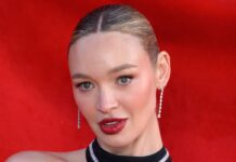 Roxy Horner wears wedding dress down the supermarket aisle after marrying Jack Whitehall