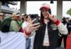 Caitlin Clark rocks custom helmet, get raucous ovation as Indy 500 Grand Marshal