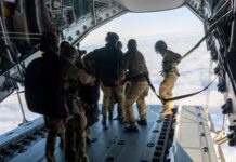 Falling backwards and plunging through clouds: British paratroopers’ landing on Tristan da Cunha
