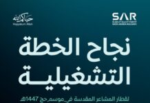 خلال موسم حج 1447هـ.. نقل 1.9 مليون راكب عبر قطار المشاعر المقدسة