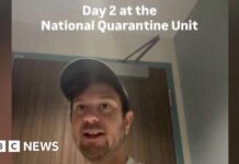 Man shares footage from inside hantavirus quarantine