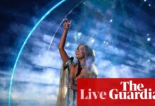 Australia news live: Delta Goodrem hits the stage in Eurovision semi; Angus Taylor accused of ‘dog whistle’ budget reply